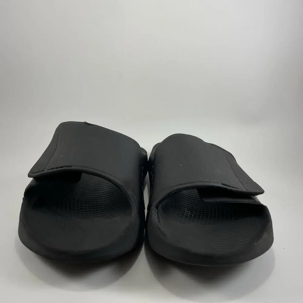 Oofos Ooahh Sport Flex Slide Sandals Mens Size 8 Black Comfort Recovery W10
